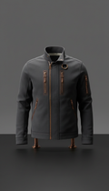 Streetwear Outerwear Jacket with Copper Zipper Accents